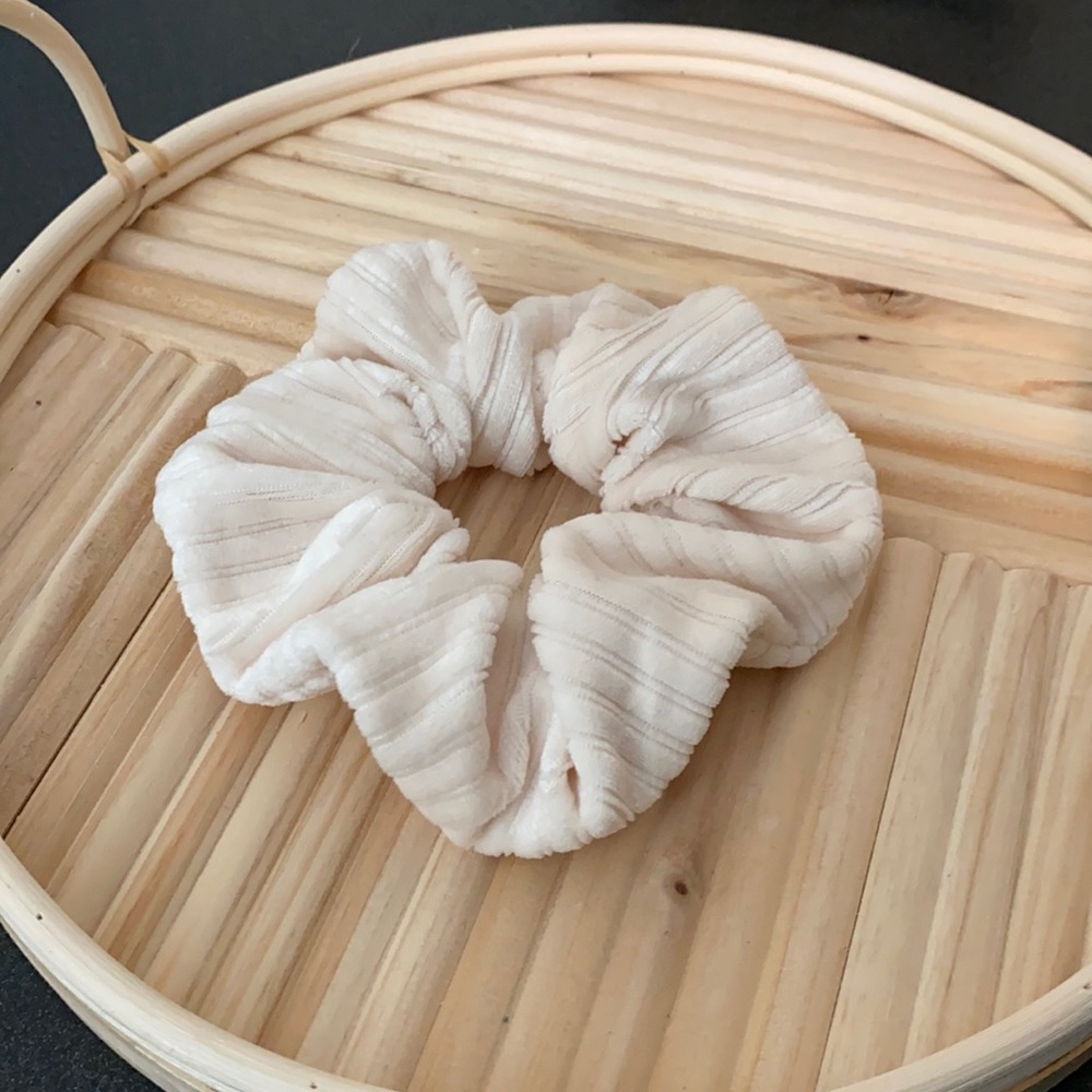 Thick white scrunchie